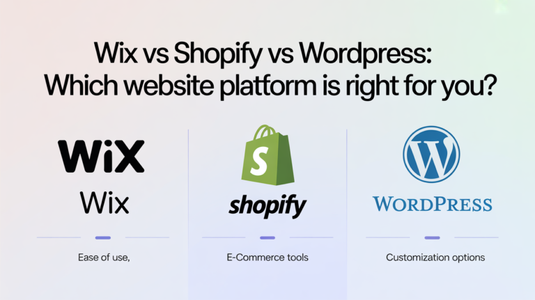 Choosing the right platform for your website is one of the most important decisions you’ll make for your business. Whether you’re launching an online store, building a company site, or growing a personal brand, your platform affects everything from design flexibility and ease of use to SEO performance and long-term costs. Three of the most popular choices today are Wix, Shopify, and WordPress. Each offers powerful tools for building modern websites, but they serve different needs. So let’s explore the key advantages and disadvantages of each to help you decide which fits your goals best. Wix: The All-in-One Simplicity Champion Best for: Small businesses, portfolios, or users who want a quick, easy setup with no coding. Advantages Drag-and-drop simplicity: Wix’s visual editor makes building a site simple and so is perfect for beginners. All-in-one hosting and maintenance: You don’t have to worry about servers, updates, or plugins; everything is managed for you. Beautiful templates: Wix offers hundreds of high-quality, mobile-friendly designs. Built-in tools: Contact forms and email marketing tools are included, with no need for third-party integrations. Disadvantages Limited scalability: As your business grows, Wix can feel restrictive in functionality and customization. Less control over SEO: While Wix has improved its SEO features, advanced users may still find it less flexible than WordPress. Platform lock-in: Once you build a site on Wix, it’s very difficult to export your content or move it elsewhere. In short: Wix is perfect if you want a simple, beautiful website up and running quickly, but is not ideal for complex or highly customized projects. Here’s an example website. Shopify: The E-Commerce Powerhouse Best for: Businesses focused primarily on selling products online. Advantages Purpose-built for online stores: Shopify was designed for e-commerce from day one. Inventory management, payments, and shipping are built right in. Fast, reliable hosting: Shopify sites are secure, quick to load, and automatically backed up. Integrated payment options: Shopify Payments streamlines checkout, and integrations with PayPal, Apple Pay, and others are seamless. App ecosystem: Thousands of extensions and apps can expand your store’s functionality. Excellent support: 24/7 customer service via chat, email, and phone. Disadvantages Monthly costs add up: Shopify has a subscription fee plus transaction fees (unless you use Shopify Payments). Limited design freedom: Templates are clean and professional but less customizable than WordPress themes. Not ideal for content-heavy sites: While you can blog on Shopify, it’s not as flexible for content marketing as WordPress. In short: Shopify is unbeatable for running an online store but if your website is content-driven or needs complex features beyond e-commerce, you may outgrow it. Here’s an example website. WordPress: The Customisation King Best for: Businesses and creators who want full control, flexibility, and scalability. Advantages Ultimate flexibility: With thousands of themes and plugins, WordPress can power blogs, online shops, membership sites, or corporate portals. Full control: You own your website, files, and hosting. You can move, modify, or expand your site however you like. Strong SEO capabilities: WordPress is a favourite among marketers thanks to plugins like Yoast SEO and Rank Math. Scalable and developer-friendly: Ideal for businesses planning to grow or integrate advanced functionality. Open source: There’s a huge community for support, tutorials, and updates. Disadvantages Steeper learning curve: Beginners may find setup and management more technical. Maintenance required: You’re responsible for hosting, updates, and backups unless you use a managed WordPress service. Security management: You’ll need to monitor for vulnerabilities and keep plugins up to date. In short: WordPress is the best choice for flexibility and control — but it takes more effort to manage than Wix or Shopify. So, Which Platform Should You Choose? Whatever you choose, remember that your website is an investment and can make all the difference for your online success. As with so many factors in business success there’s no perfect answer because everyone’s goals, budget, and comfort with technology are different. Nevertheless, here’s our best advice: Choose Wix if you want an easy, all-in-one website builder for a small business, personal brand, or creative portfolio. Choose Shopify if your primary goal is e-commerce, and you want to sell products with minimal hassle. Choose WordPress if you need maximum flexibility, plan to grow your site long-term, or want to integrate advanced marketing tools.